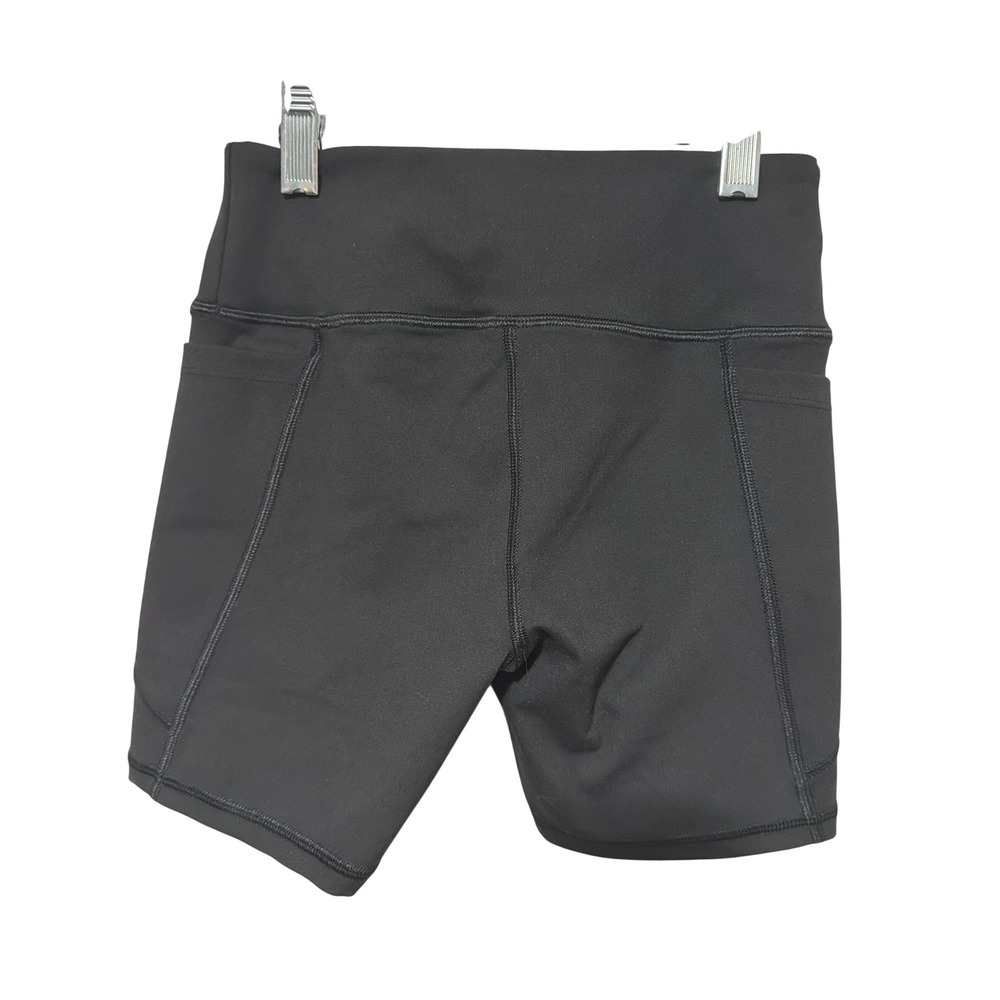 Daisity Womens High Waisted Biker Shorts Black Athletic Yoga Spandex Pockets M‎ - Picture 3 of 8